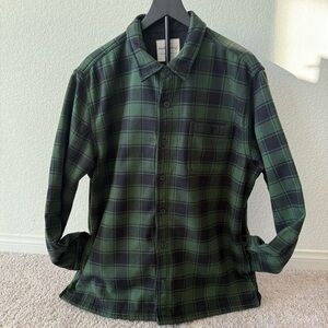 Green Plaid Men's Button Shirt